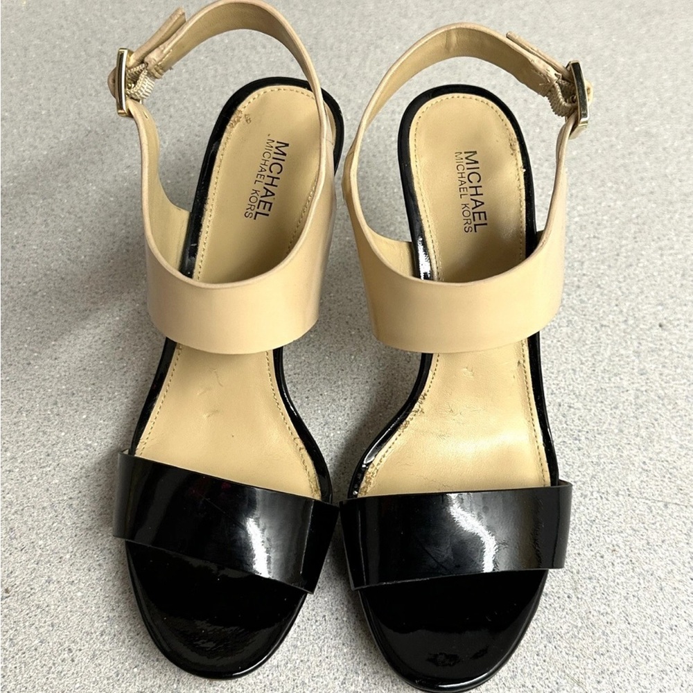 Michael Kors Black and Cream Sandals